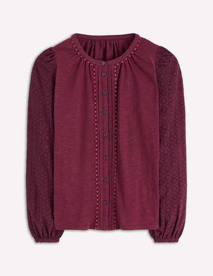 Eden Broderie Jersey Shirt-Deep Wisteria-5