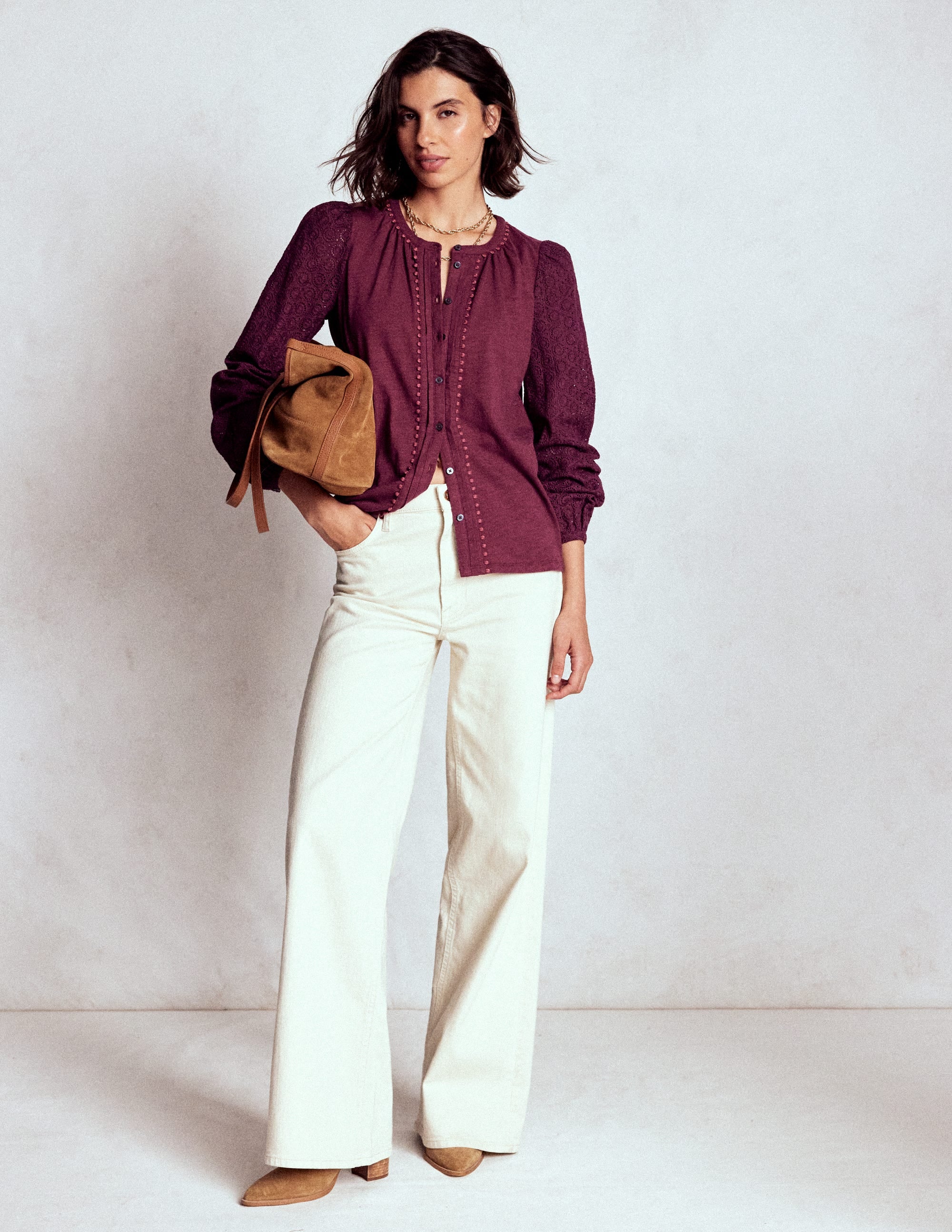 Eden Broderie Jersey Shirt-Deep Wisteria - Image 4