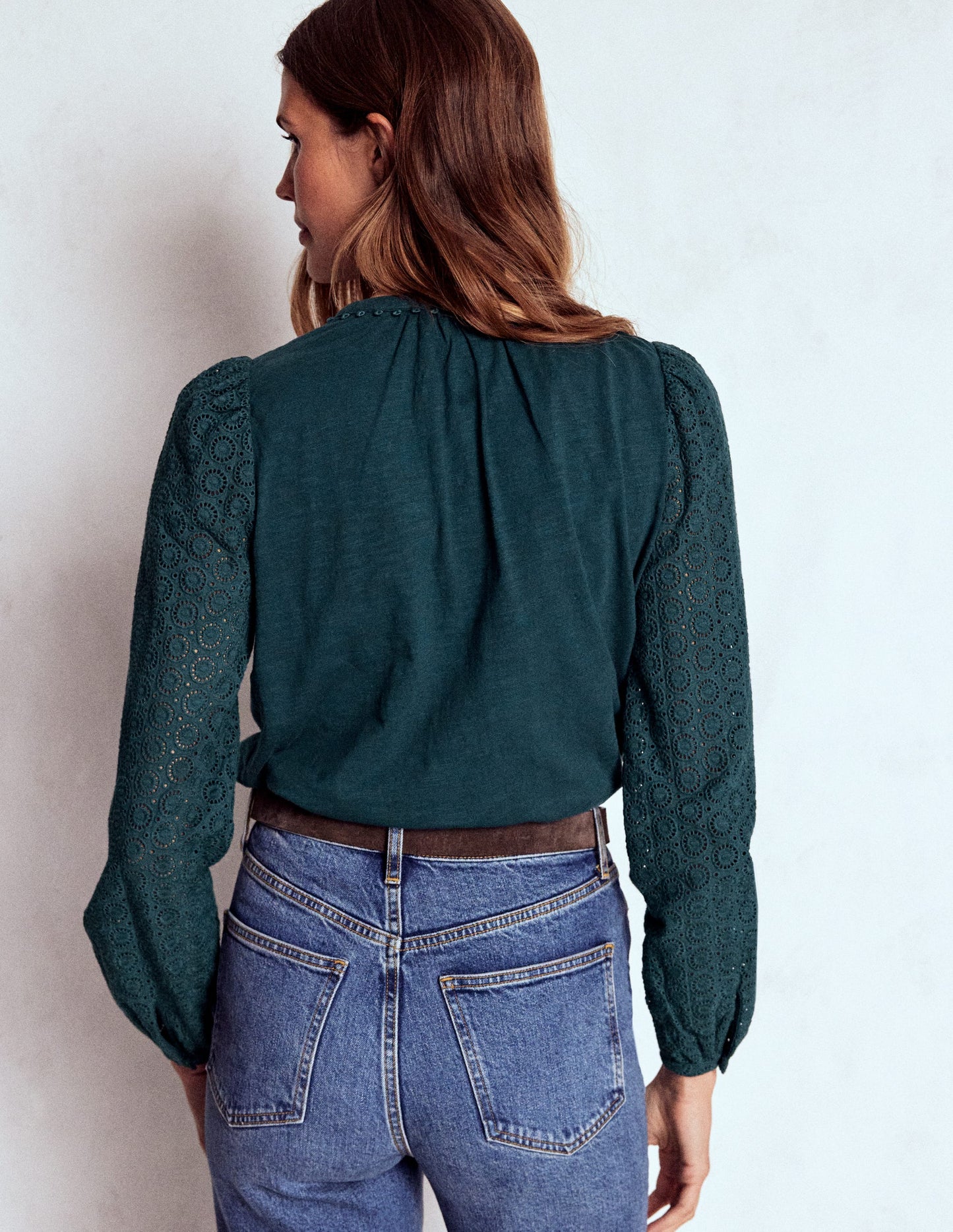 Eden Broderie Jersey Shirt-Midnight Teal