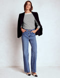 Olivia Long Sleeve Breton-Ivory, Black