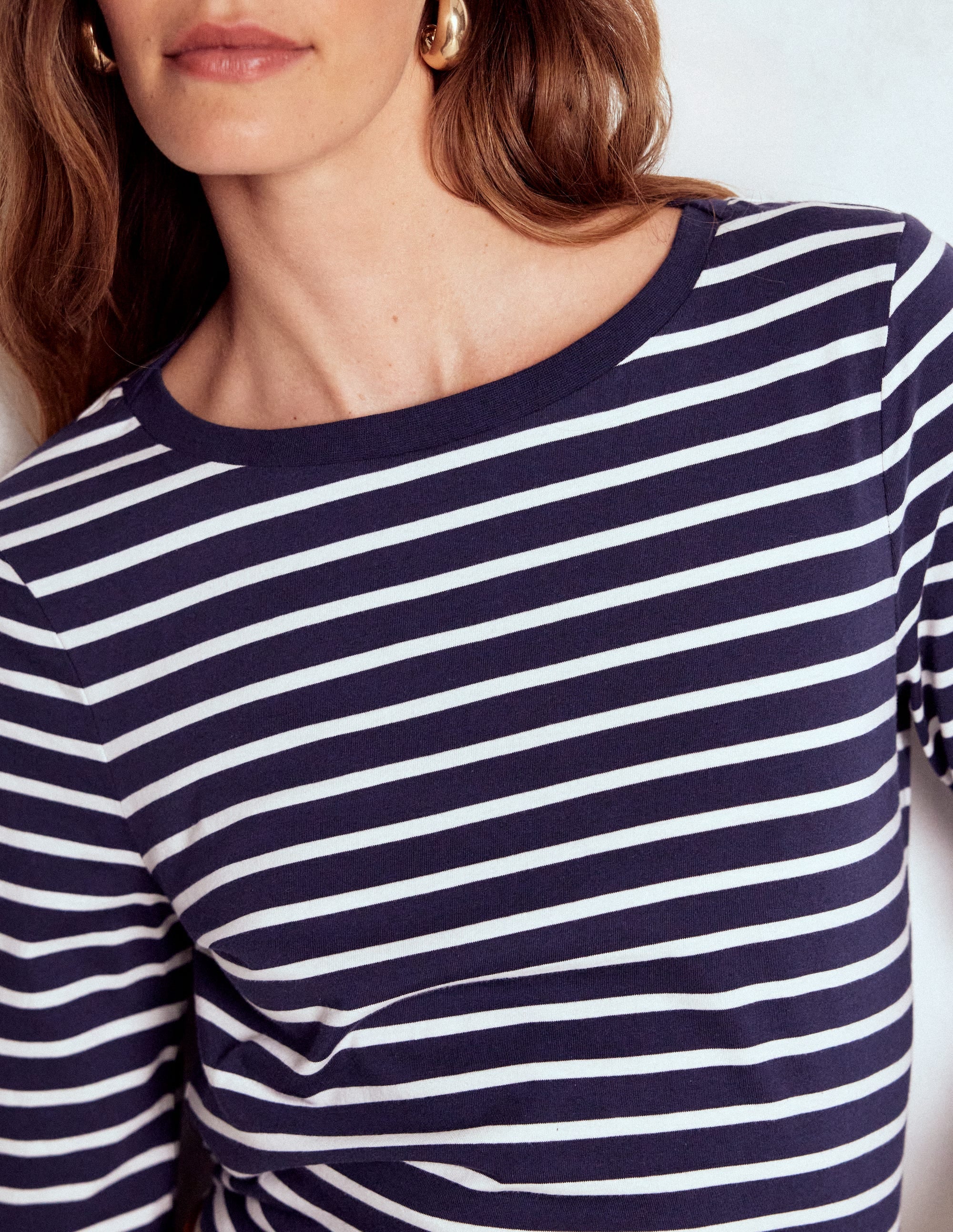 Olivia Long Sleeve Breton-Navy, Ivory | Boden USA