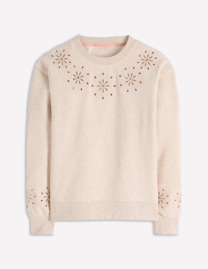 Emi Cutwork Sweatshirt-Oatmeal Marl-5