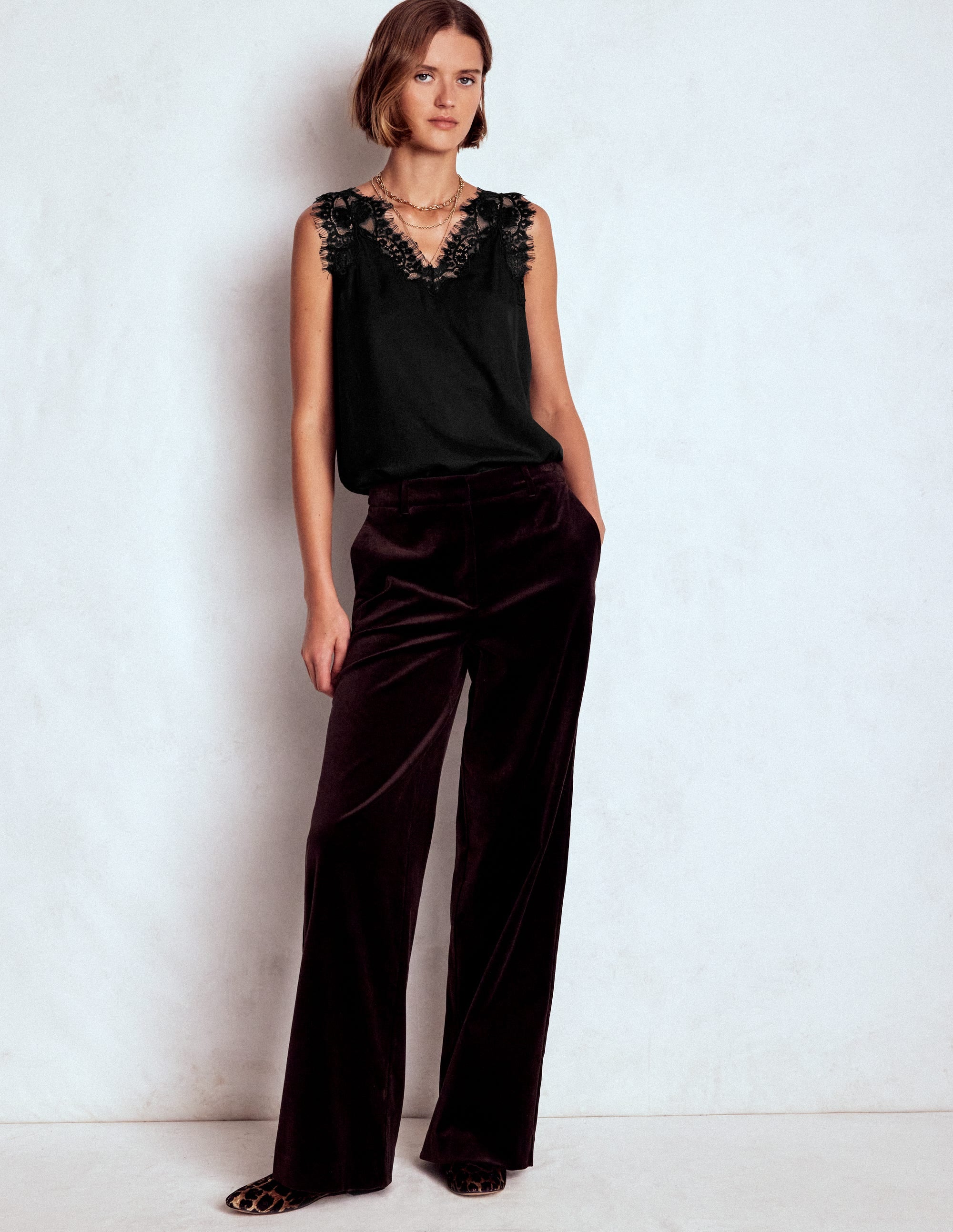 Ara Silk Blend Lace Cami-Black | Boden USA