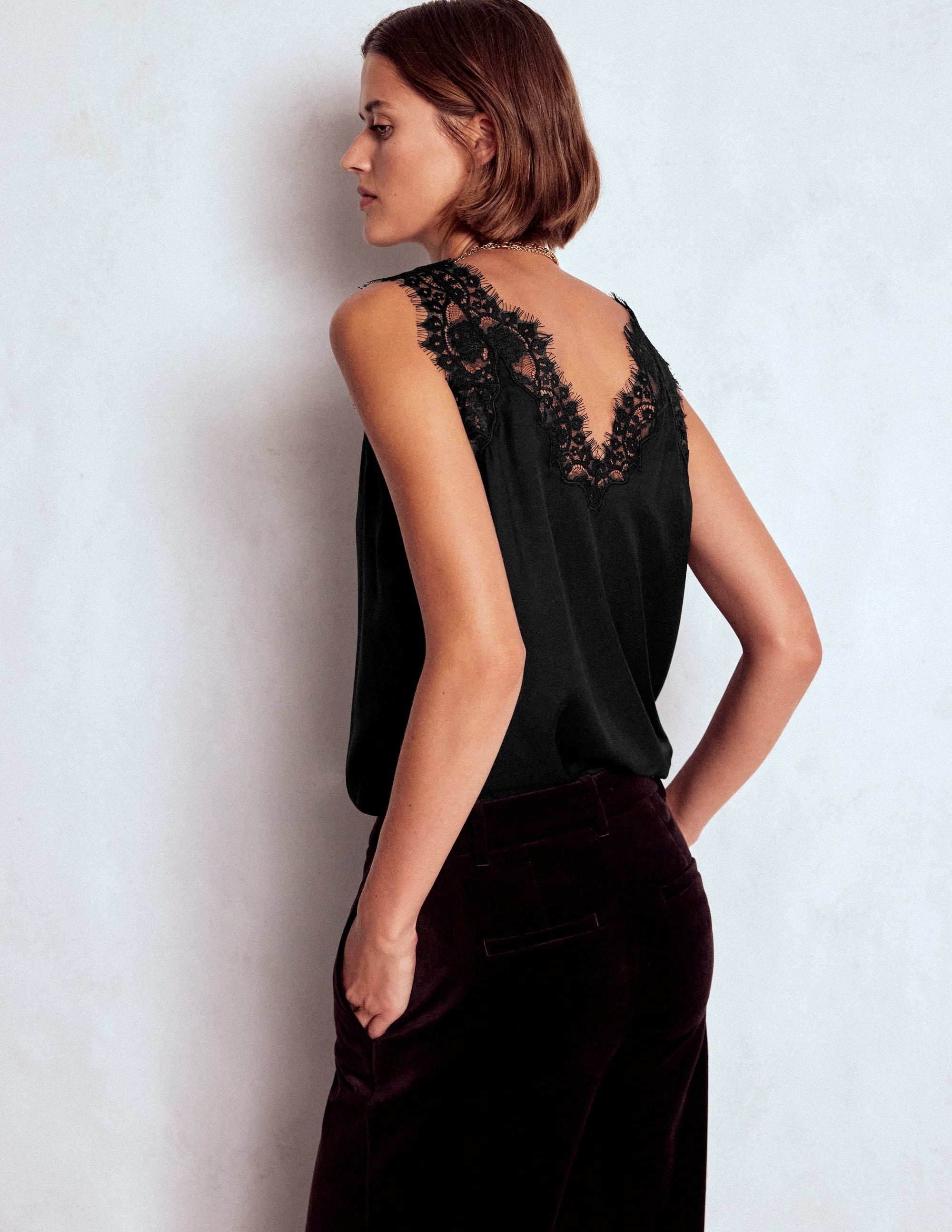 Ara Silk Blend Lace Cami - Black | Boden USA