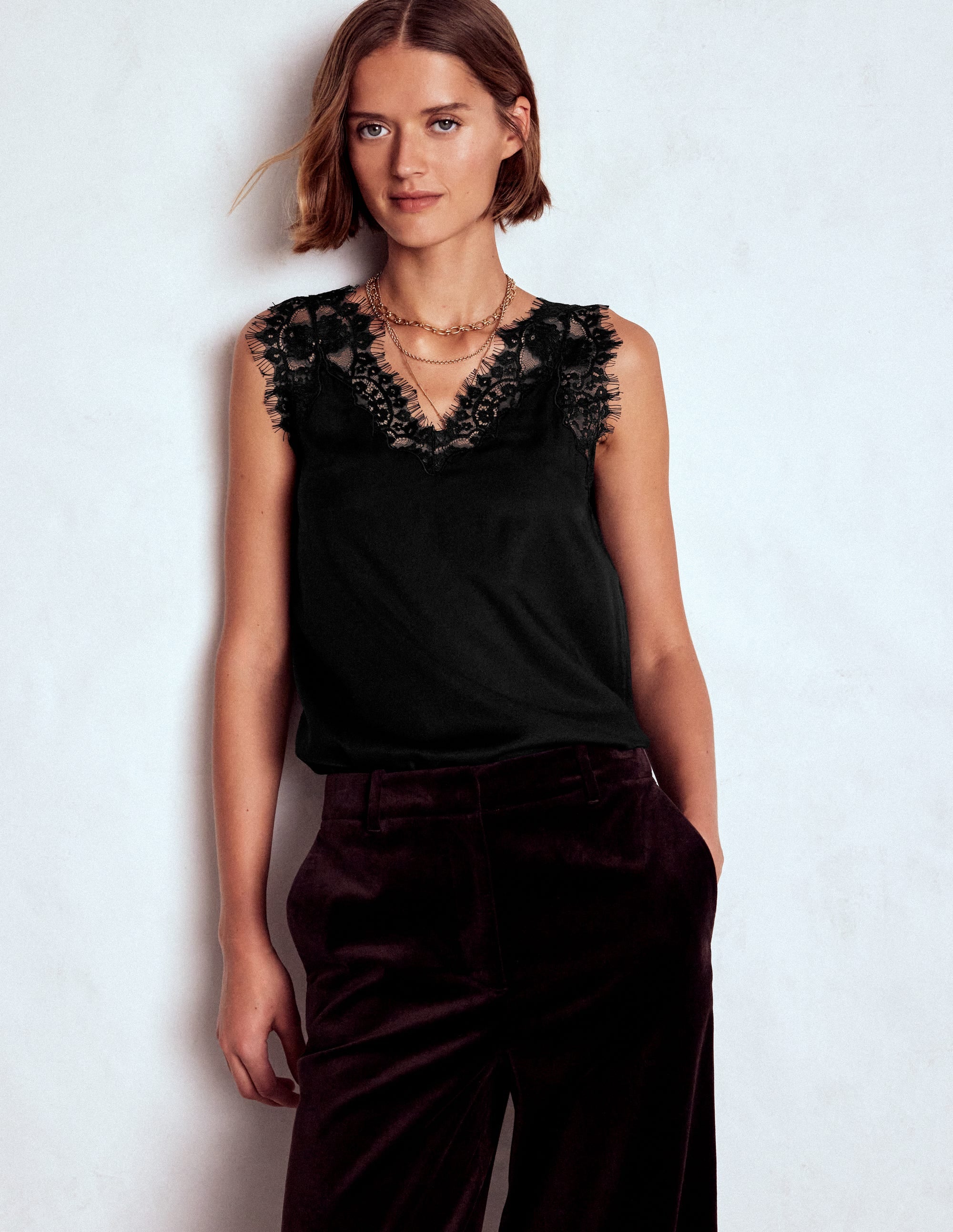 Ara Silk Blend Lace Cami - Black | Boden USA