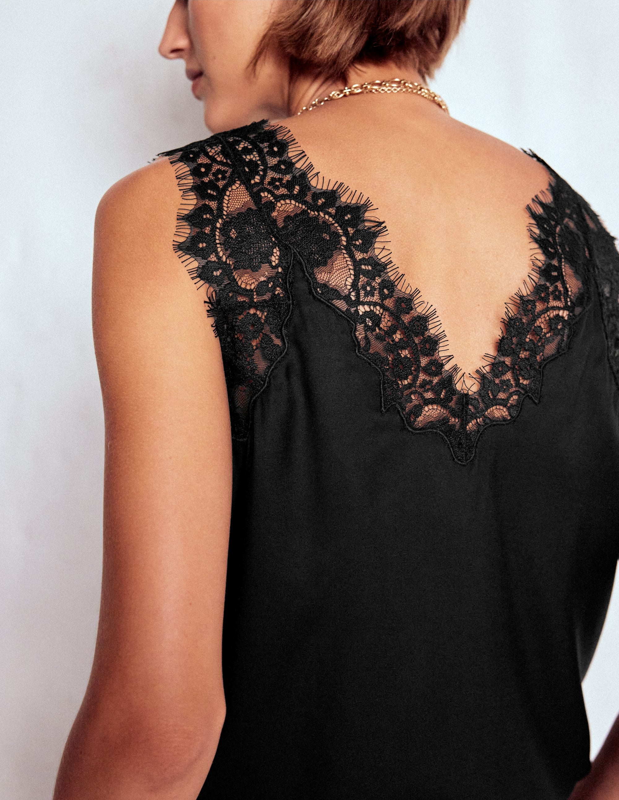 Ara Silk Blend Lace Cami-Black | Boden USA
