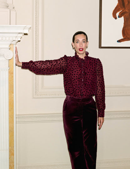 Sasha Devore Velvet Top-Deep Wisteria Spot-5