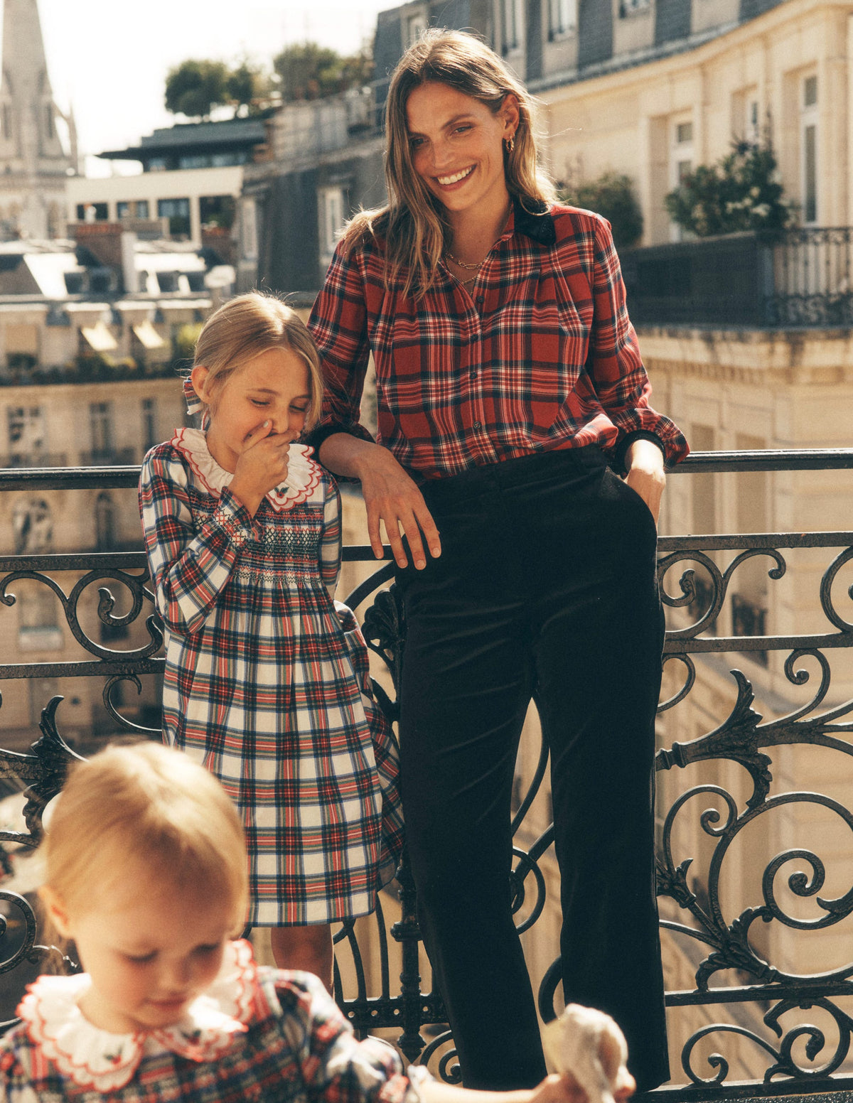 Velvet Collared Check Shirt-Red Check - Image 6
