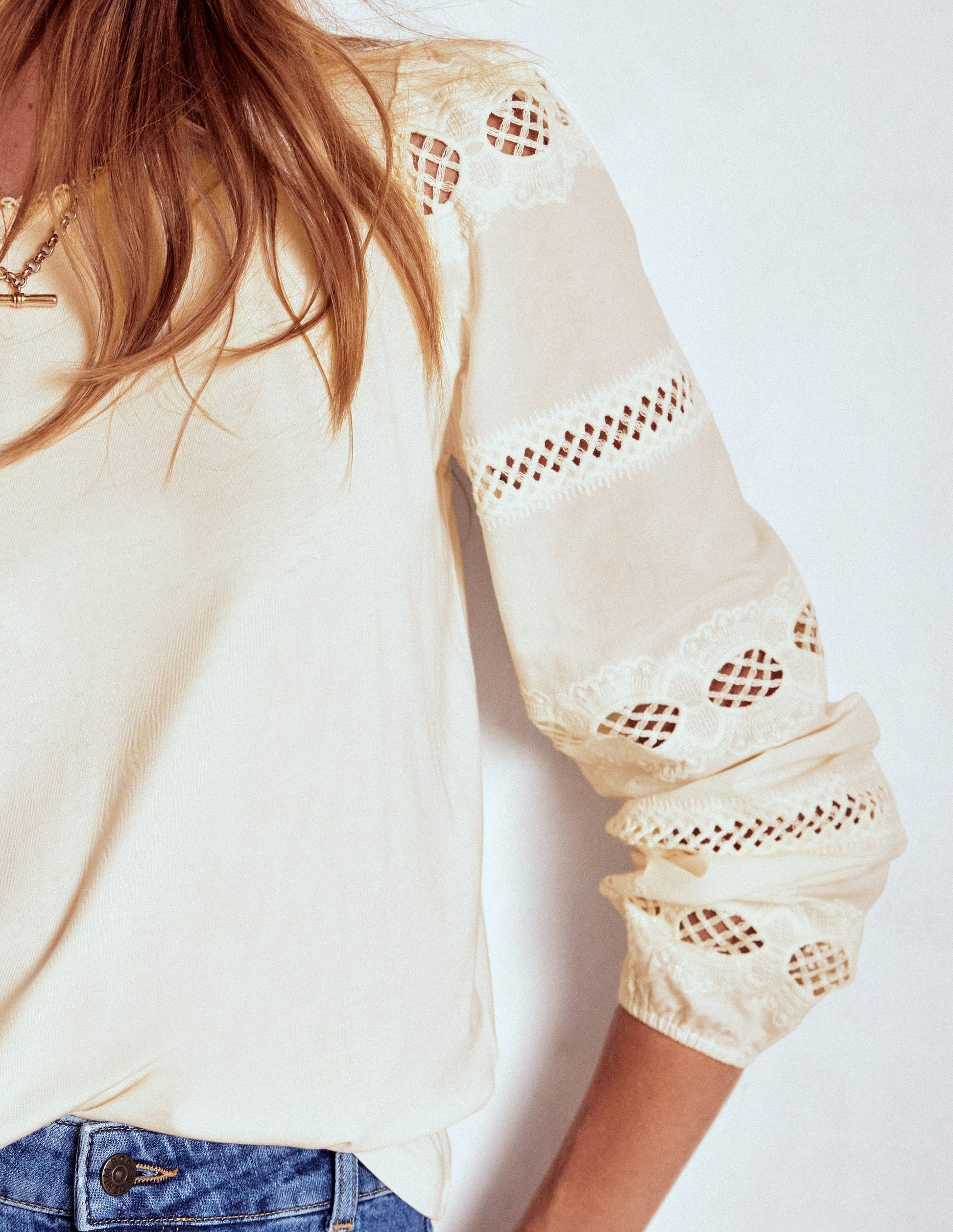 Millie Lace Mix Top-Ivory-2