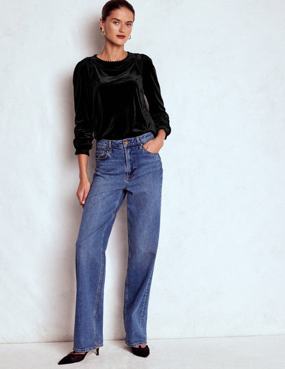 Mila Velvet Top-Black-1