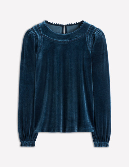 Mila Velvet Top-Midnight Ocean-6