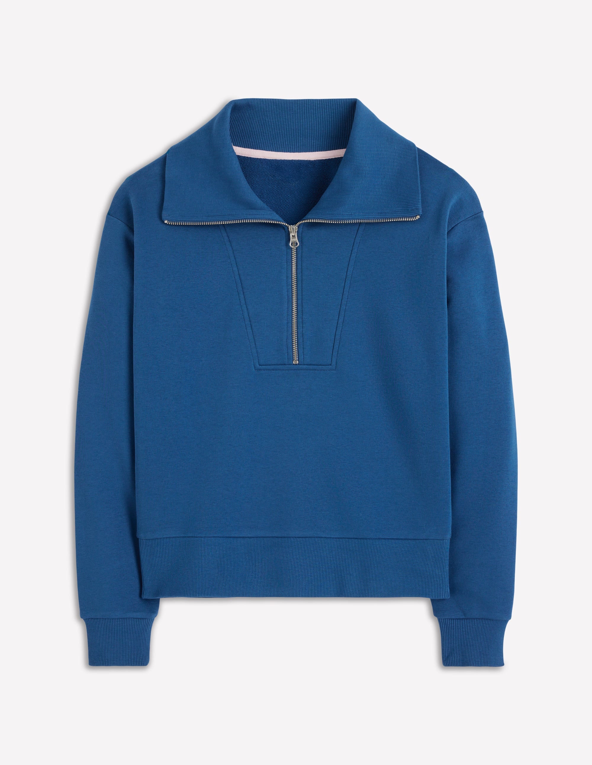 Panelled Half-zip Sweatshirt-Tourmaline Blue | Boden USA