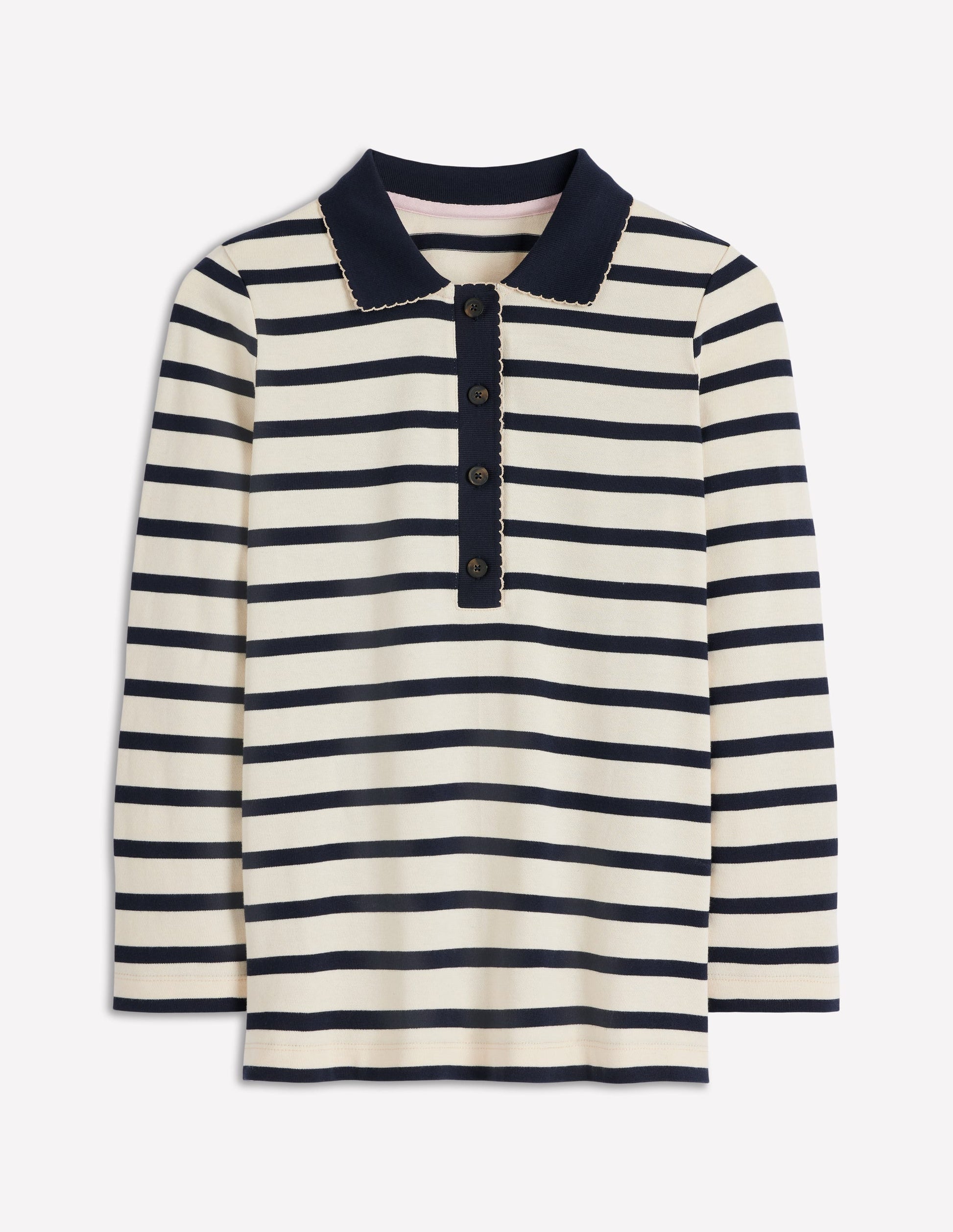 Collared Mariner-Ivory and French Navy Stripe-5