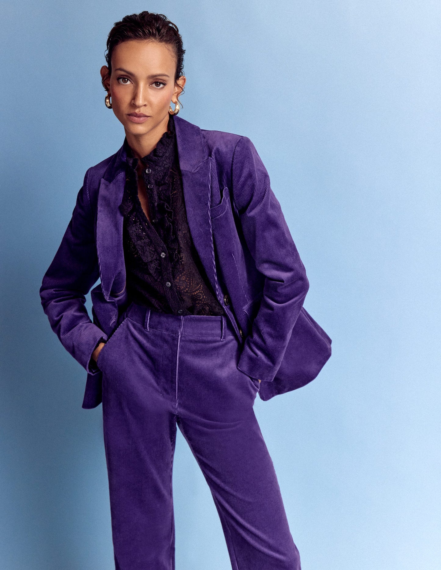 Stamford Cord Blazer-Mystical Purple