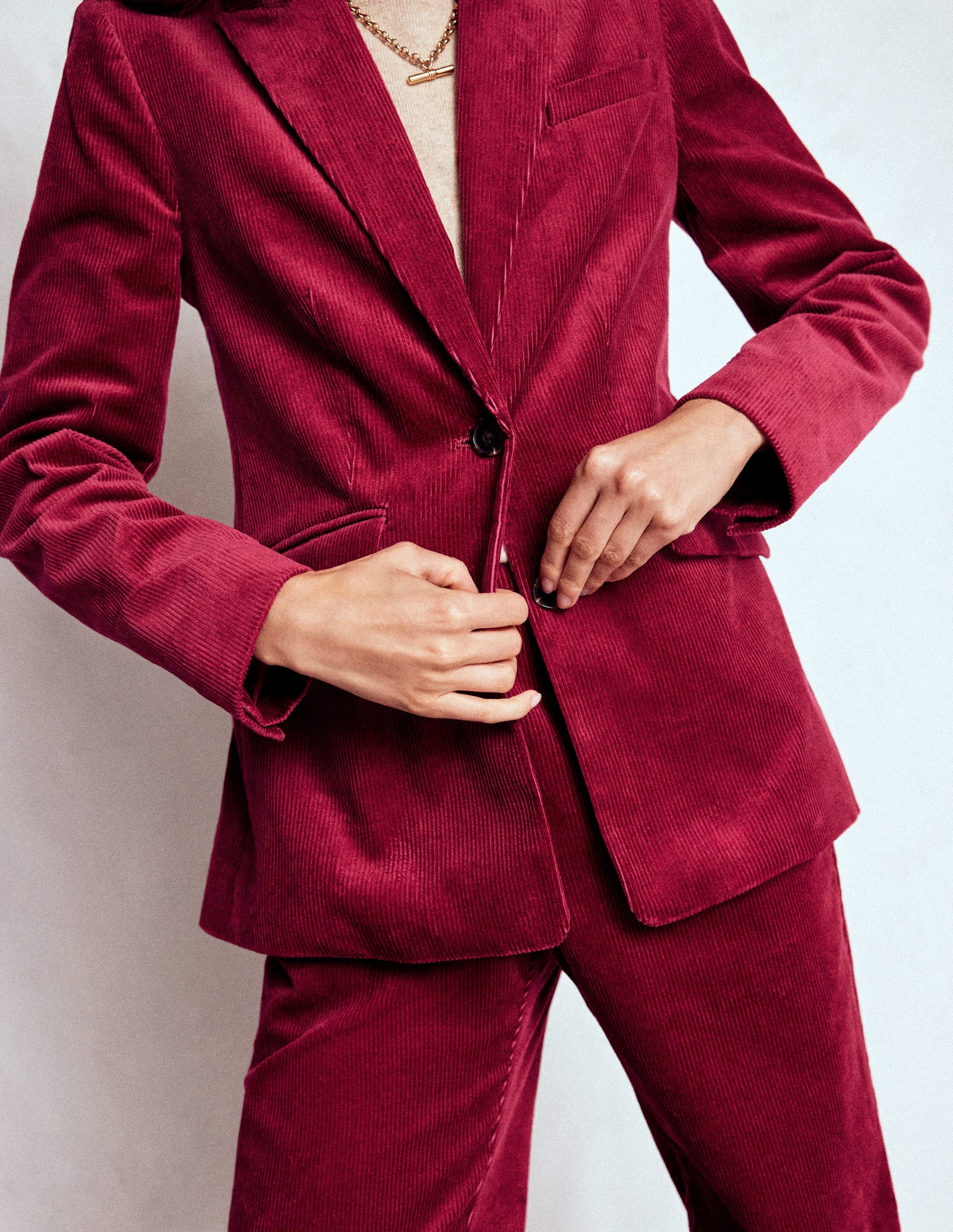 Stamford Cord Blazer-Burgundy Red-2
