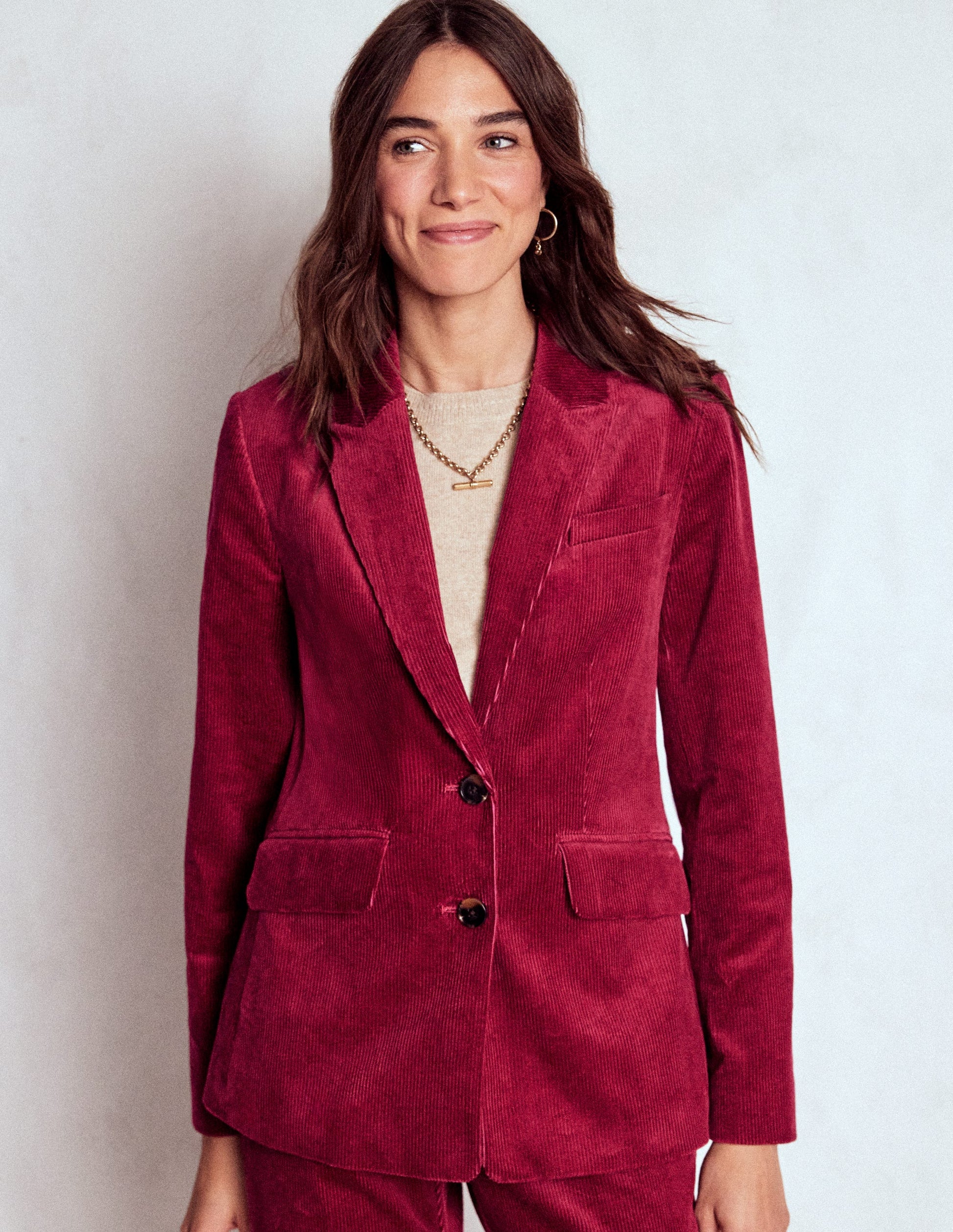 Stamford Cord Blazer-Burgundy Red-4