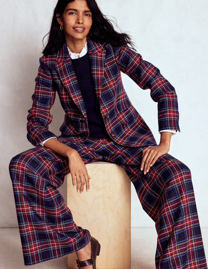 Stamford Wool-Blend Blazer-Navy, Green and Red Check-1