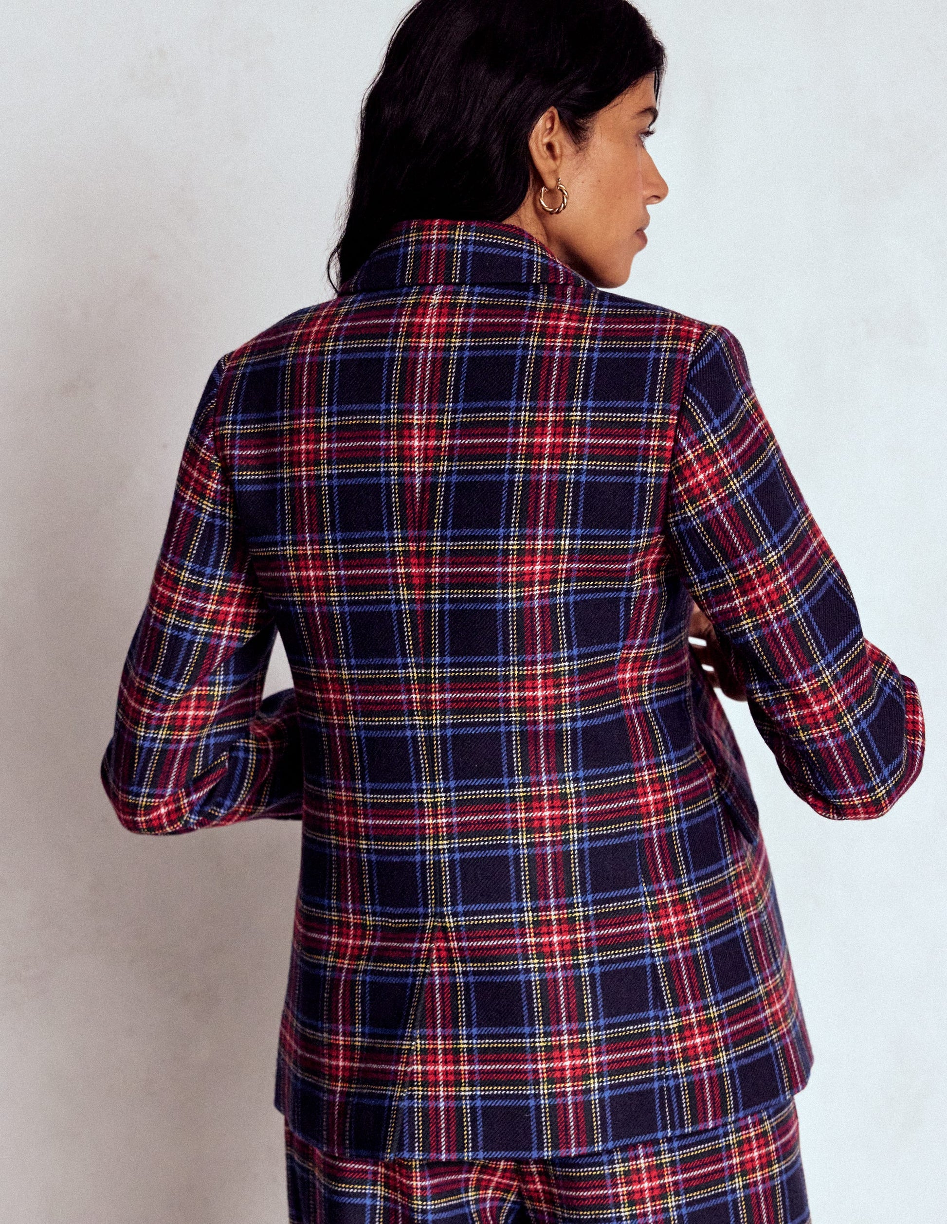 Stamford Wool-Blend Blazer-Navy, Green and Red Check-3