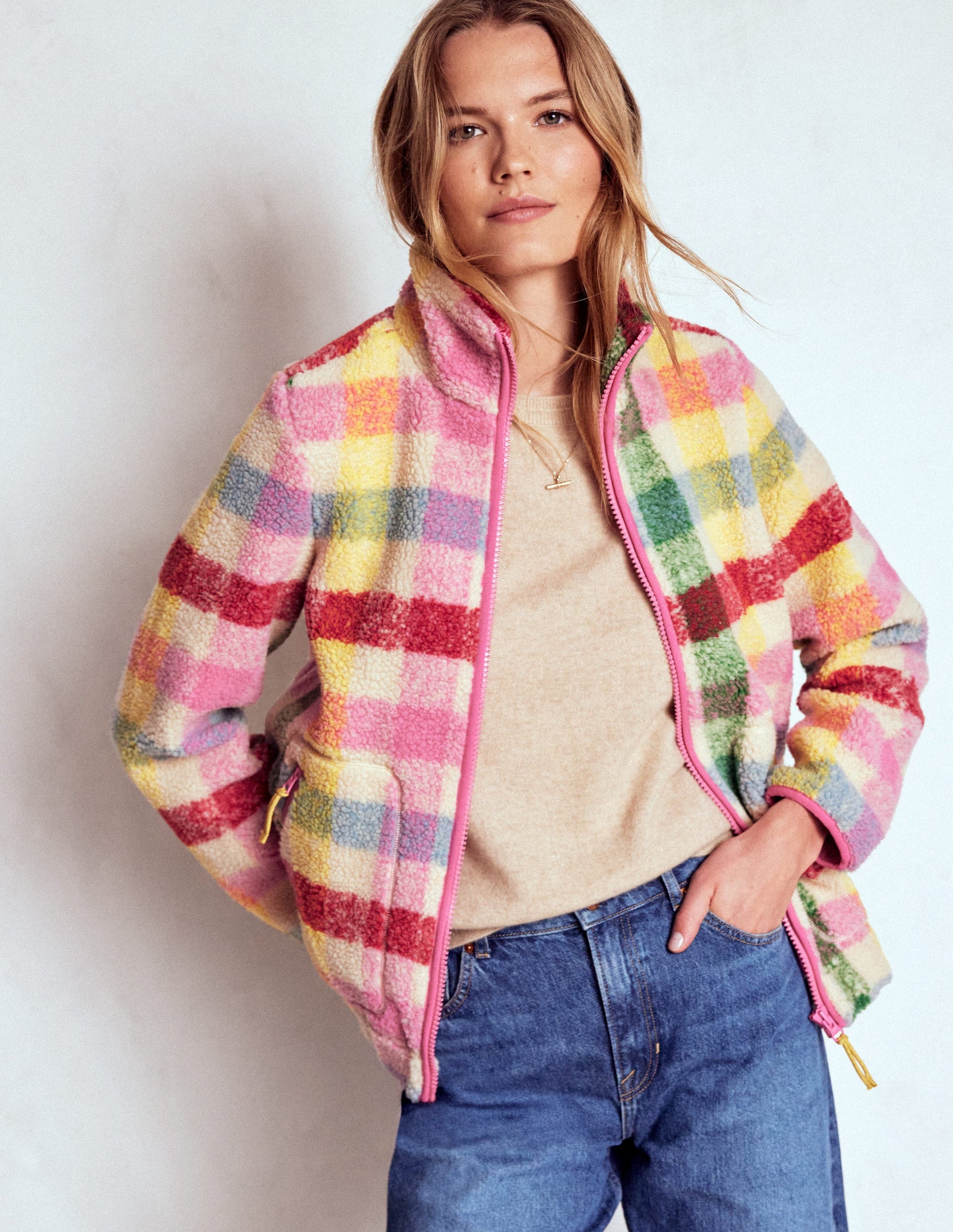 Westminster Borg Jacket-Multi, Check Boden USA