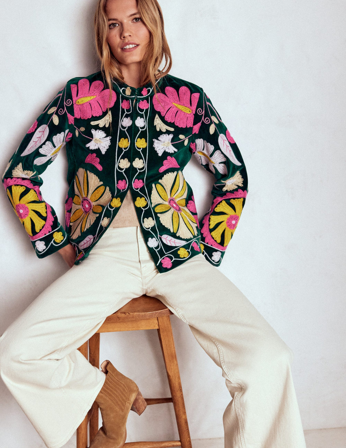 Embroidered Souvenir Jacket-Emerald Night Embroidery - Image 1