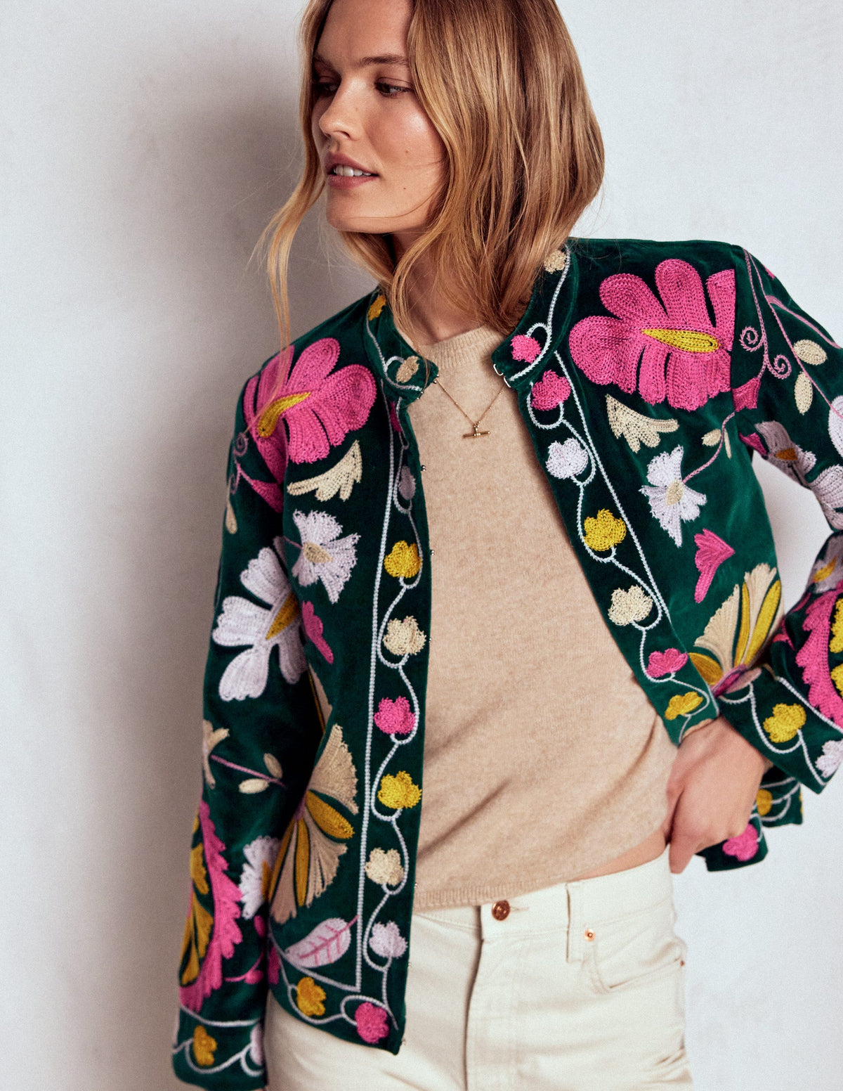 Embroidered Souvenir Jacket-Emerald Night Embroidery - Image 5