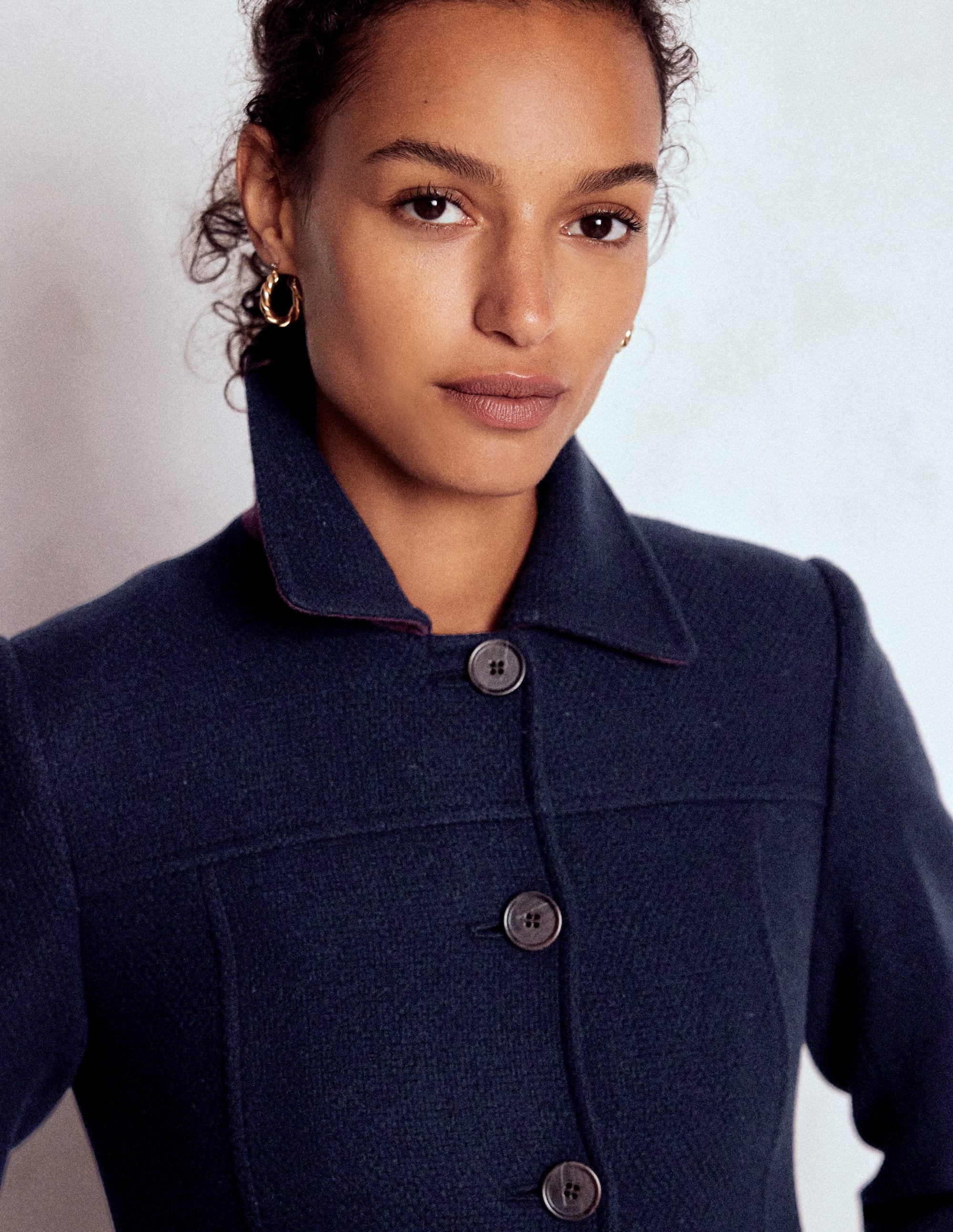 St Albans Fitted Coat-Navy - Image 2