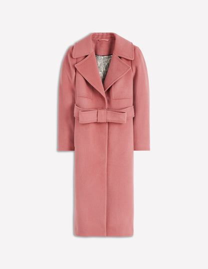 Bow Front Coat-Dusty Pink-7