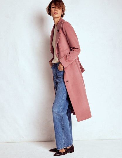 Bow Front Coat-Dusty Pink-4
