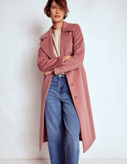 Bow Front Coat-Dusty Pink-5