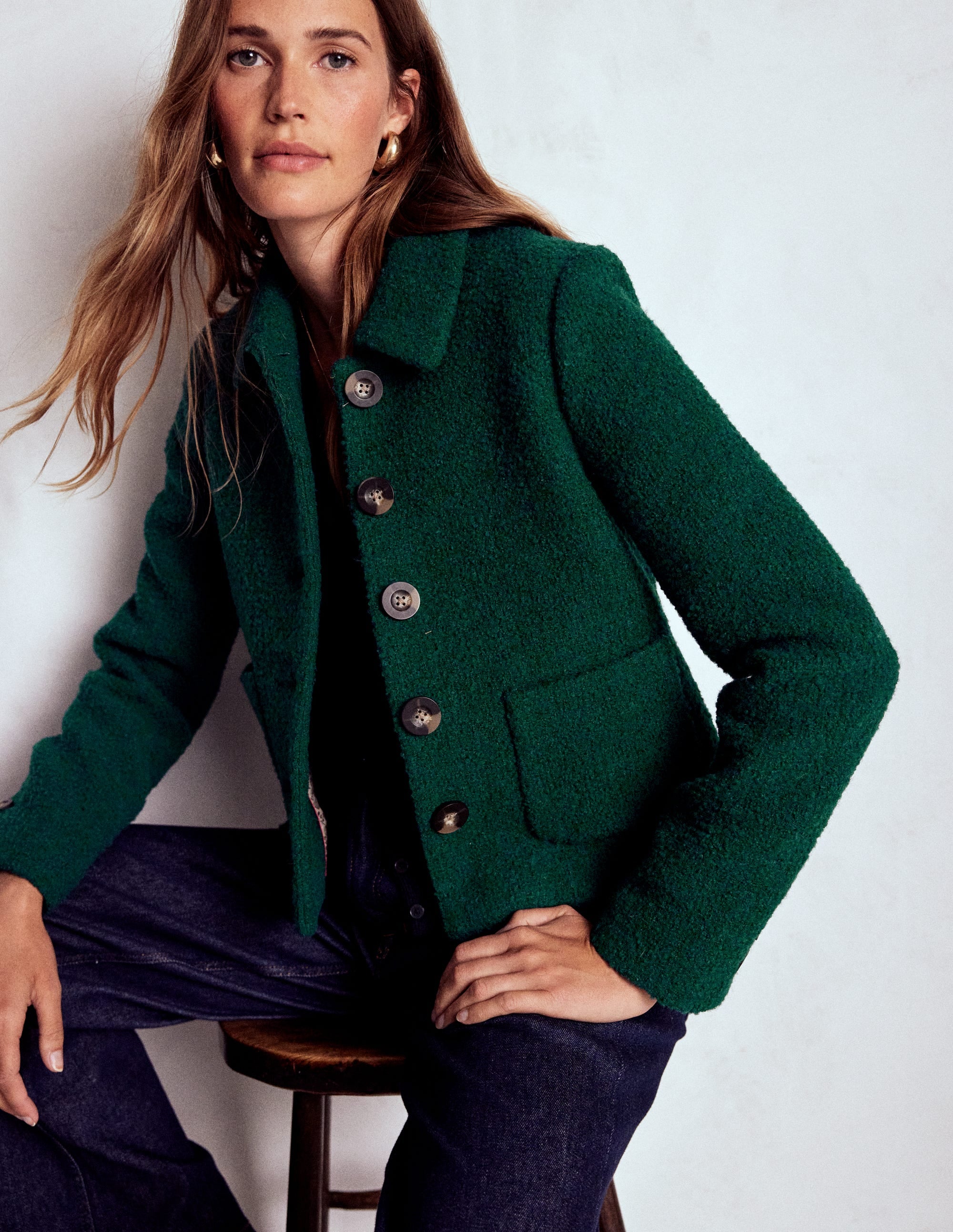 Knightsbridge Wool Jacket-Emerald Night | Boden USA