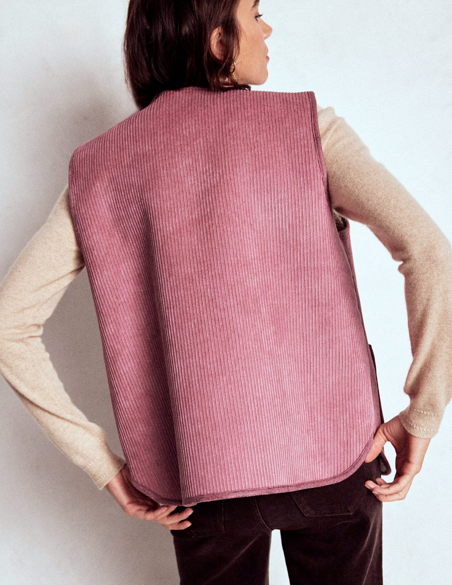 Clerkenwell Reversible Gilet-Light Pink, Natural