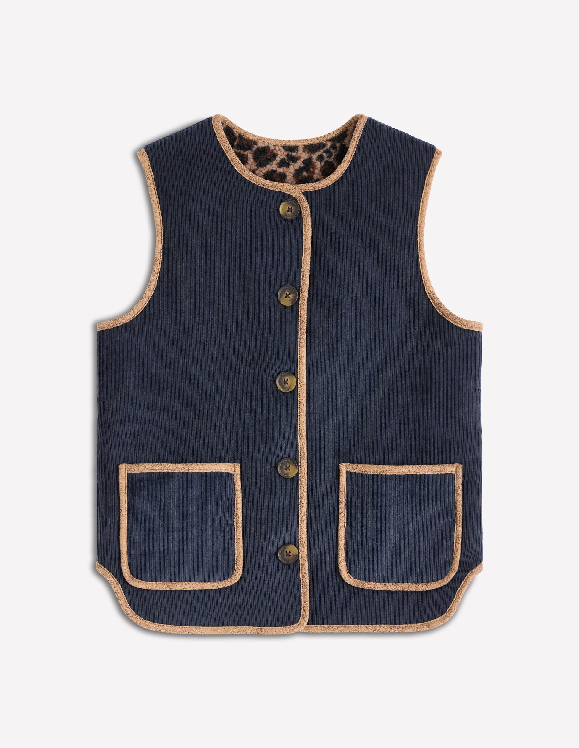 Clerkenwell Reversible Gilet-Navy, Leopard-8