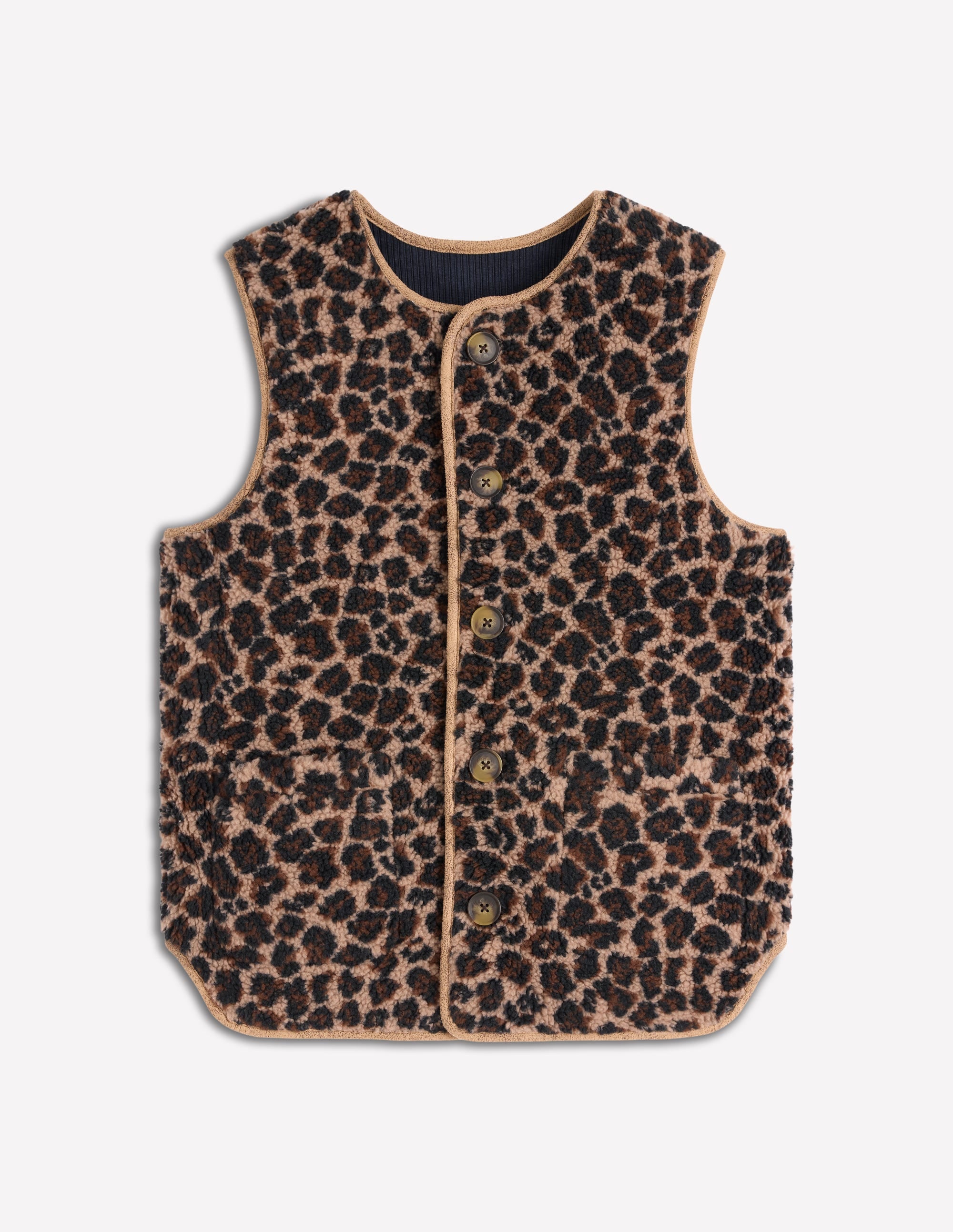 Clerkenwell Reversible Gilet-Navy, Leopard - Image 9