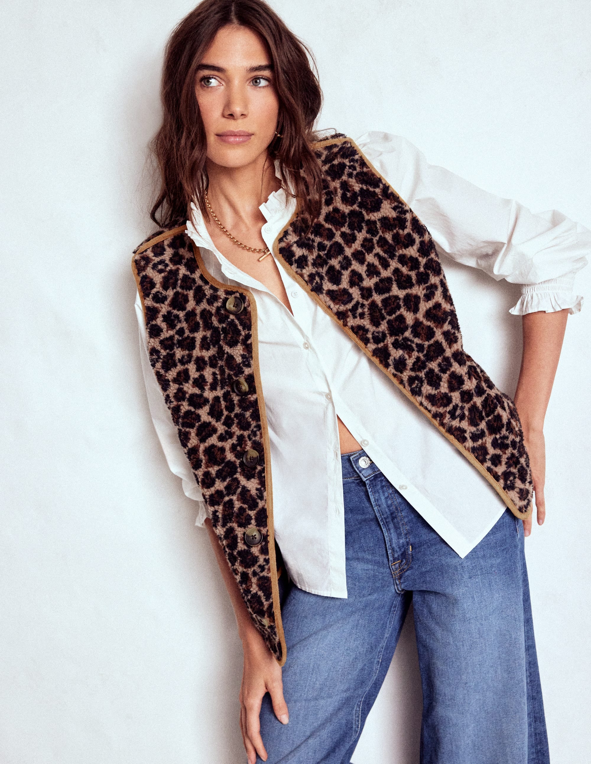 Clerkenwell Reversible Gilet-Navy, Leopard | Boden USA