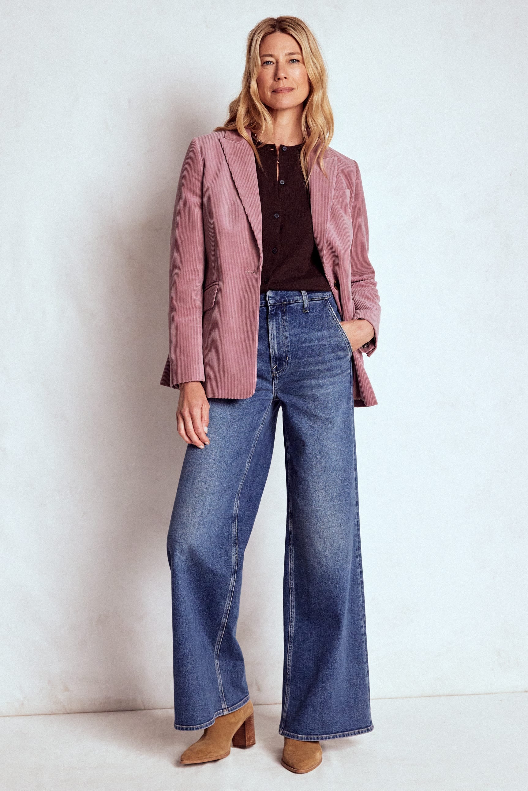 Woodbridge Cord Blazer-Blushing Rose-4