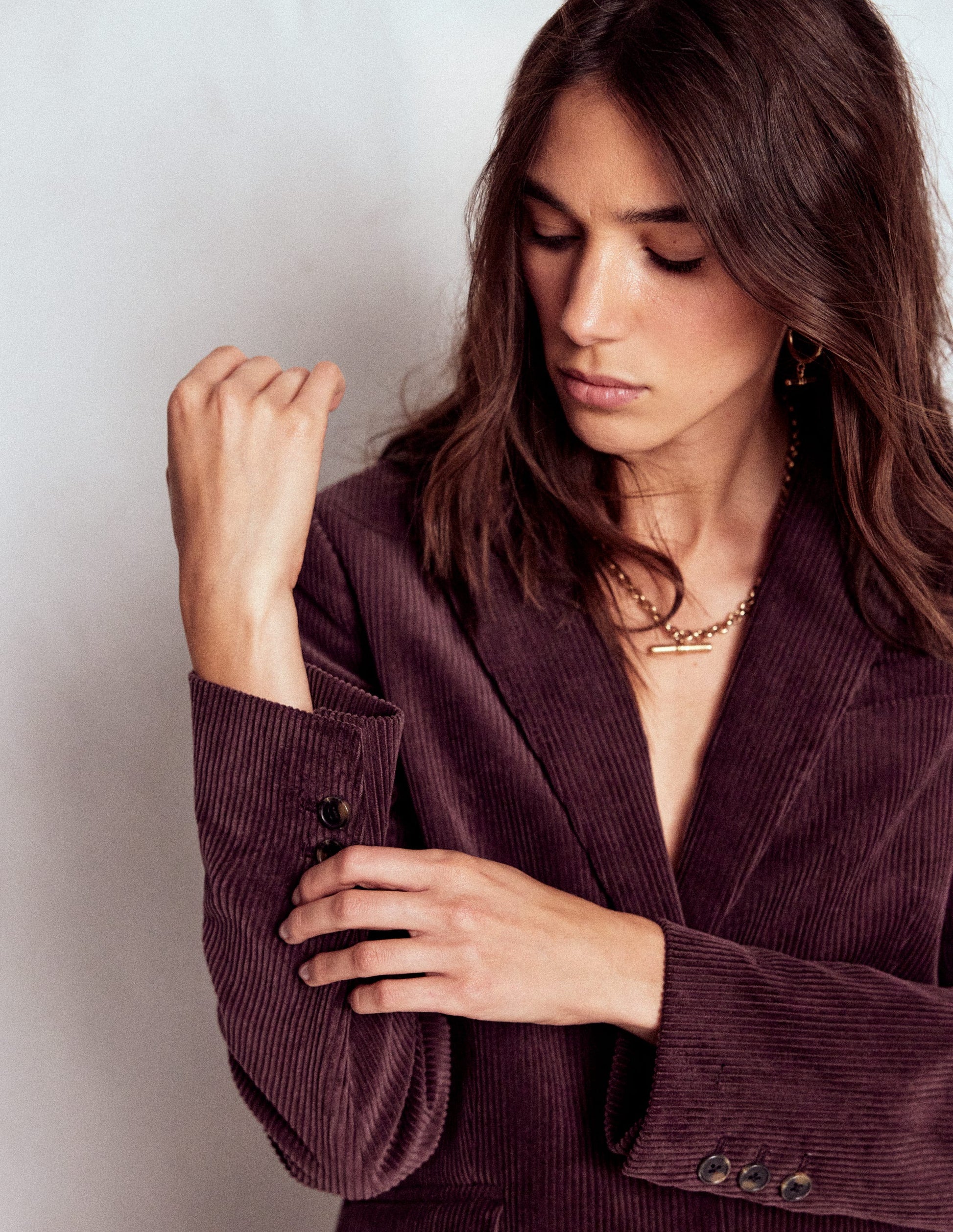 Woodbridge Cord Blazer-Deep Aubergine-2