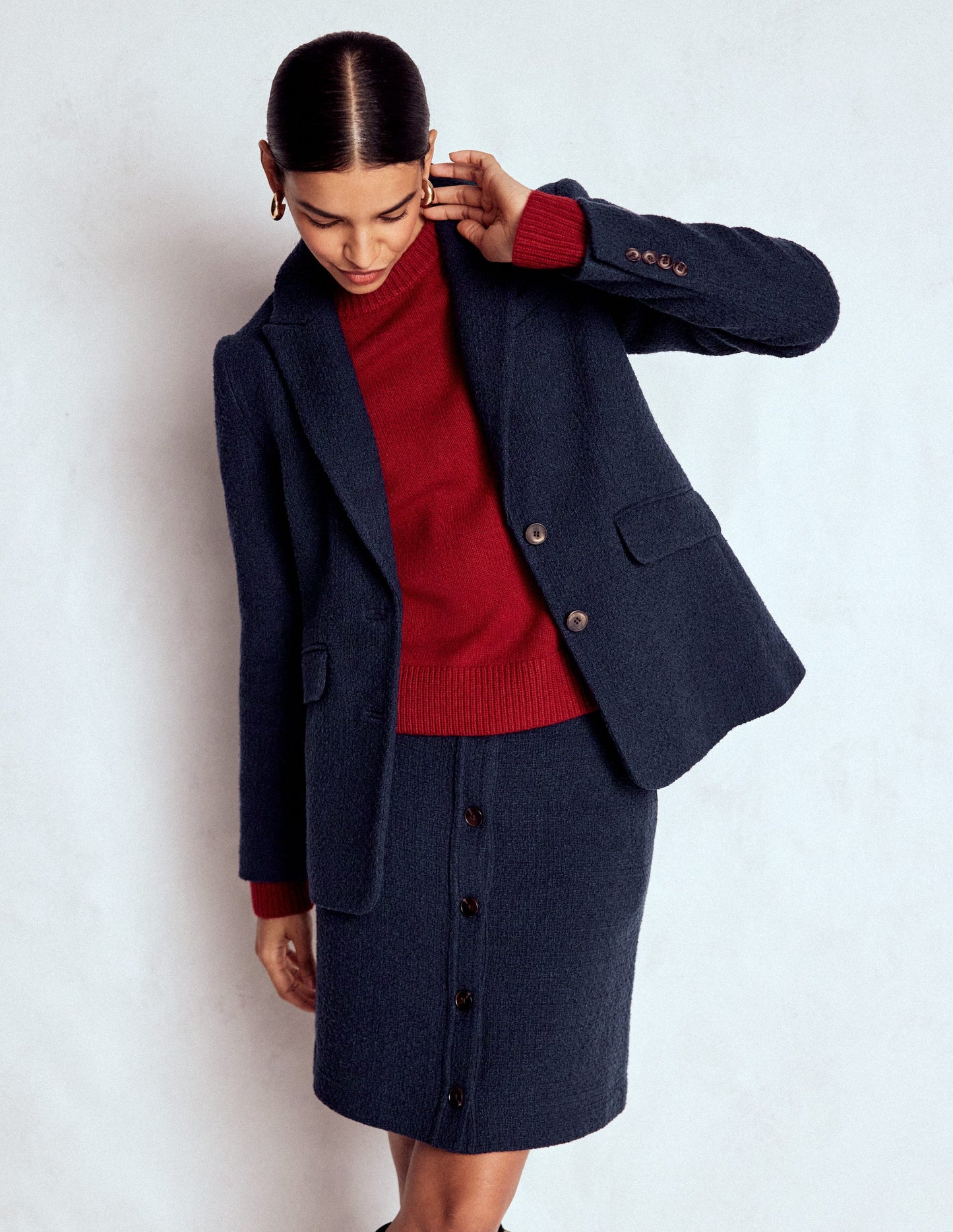 Stamford Texture Blazer-Navy Texture