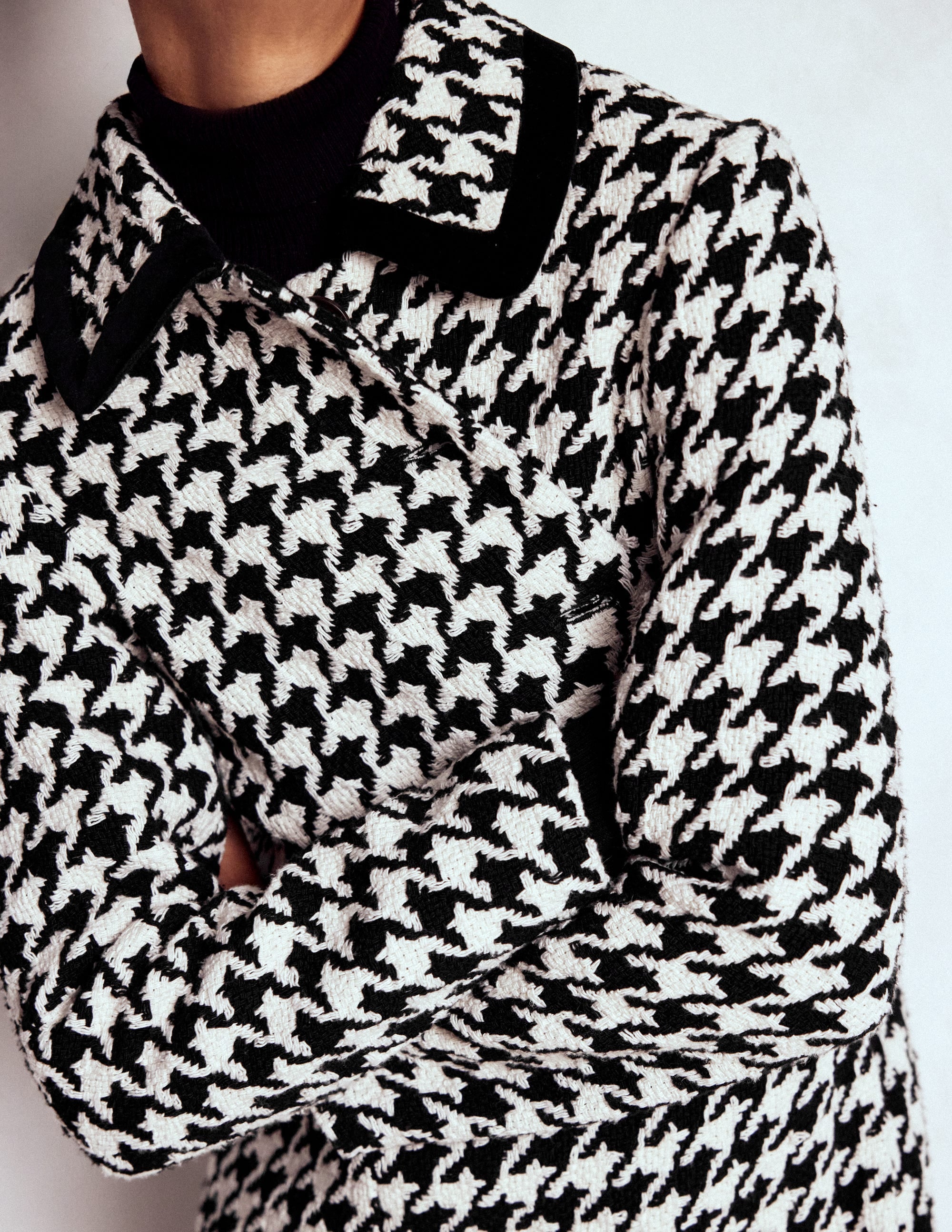 Edinburgh Swing Coat-Black Dogstooth | Boden USA