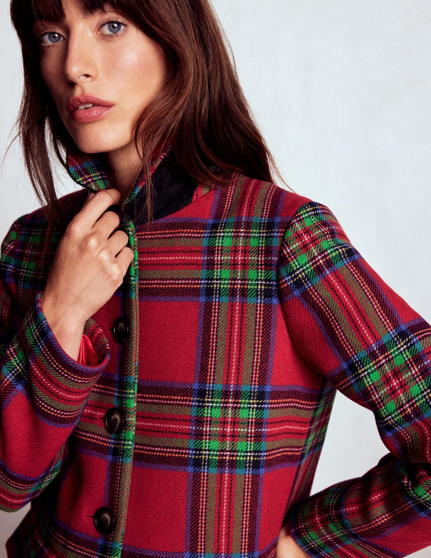 Edinburgh Swing Coat-Red, Blue and Green Check