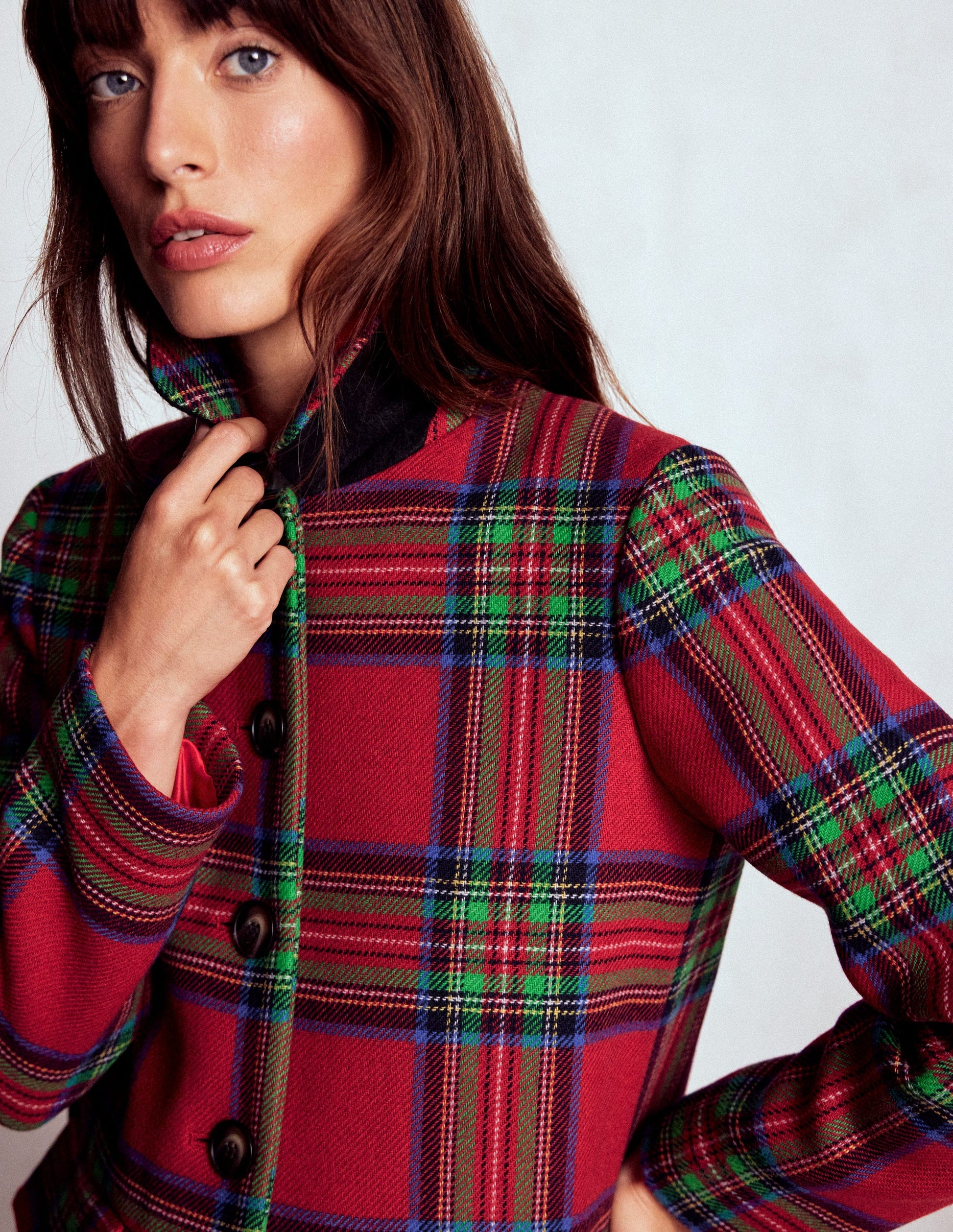 Edinburgh Swing Coat-Red, Blue and Green Check-2