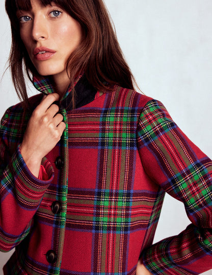 Edinburgh Swing Coat-Red, Blue and Green Check-2