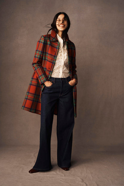 Edinburgh Swing Coat-Red, Blue and Green Check-5