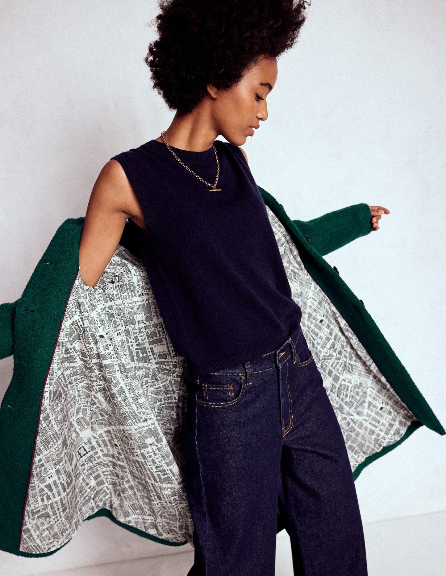 Edinburgh Wool Coat-Emerald Night