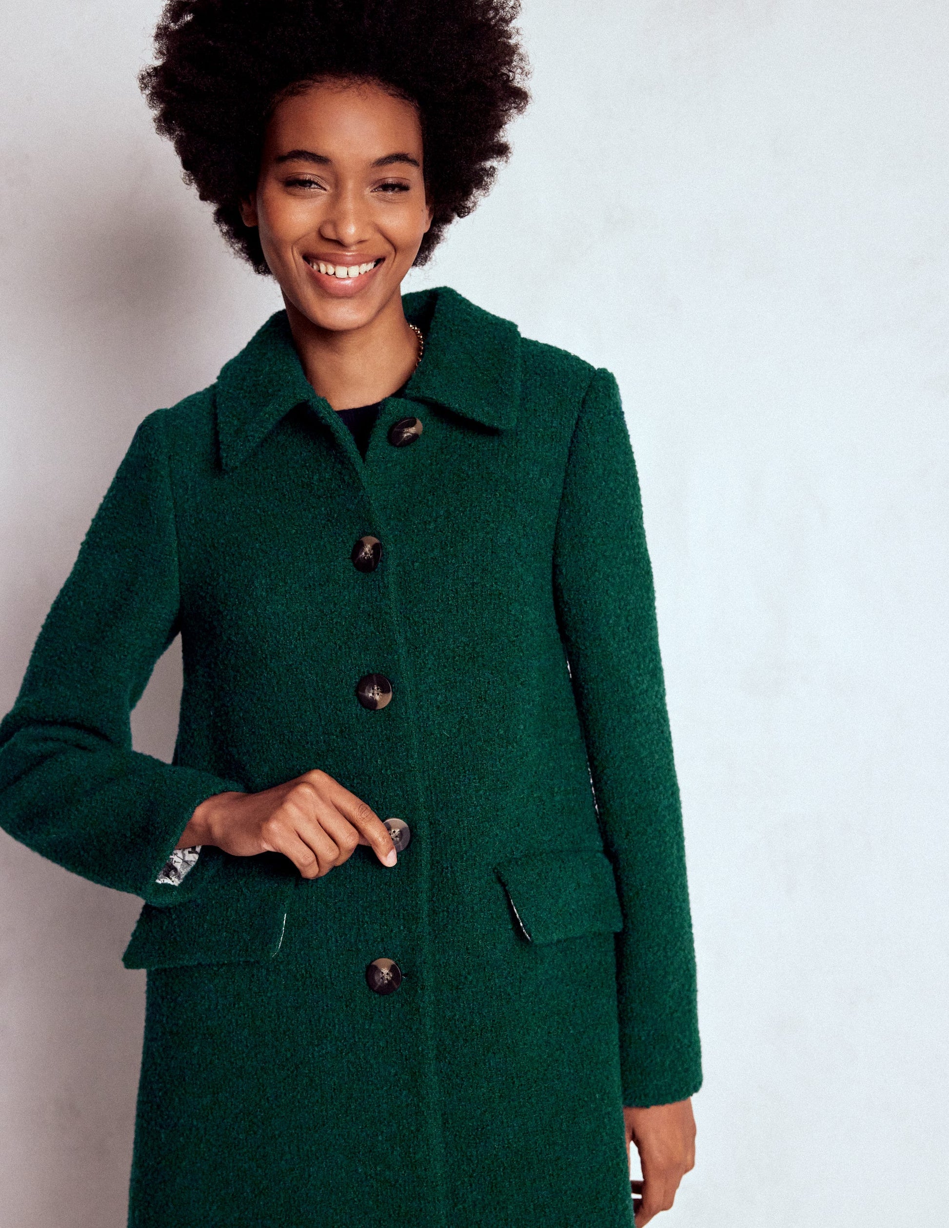 Edinburgh Wool Coat-Emerald Night | Boden USA Edinburgh Wool Coat-Emerald Night | Boden USA
