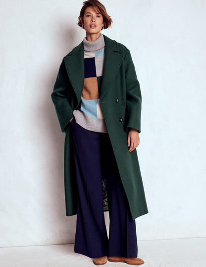 Cocoon Wool Coat-Emerald Night-1