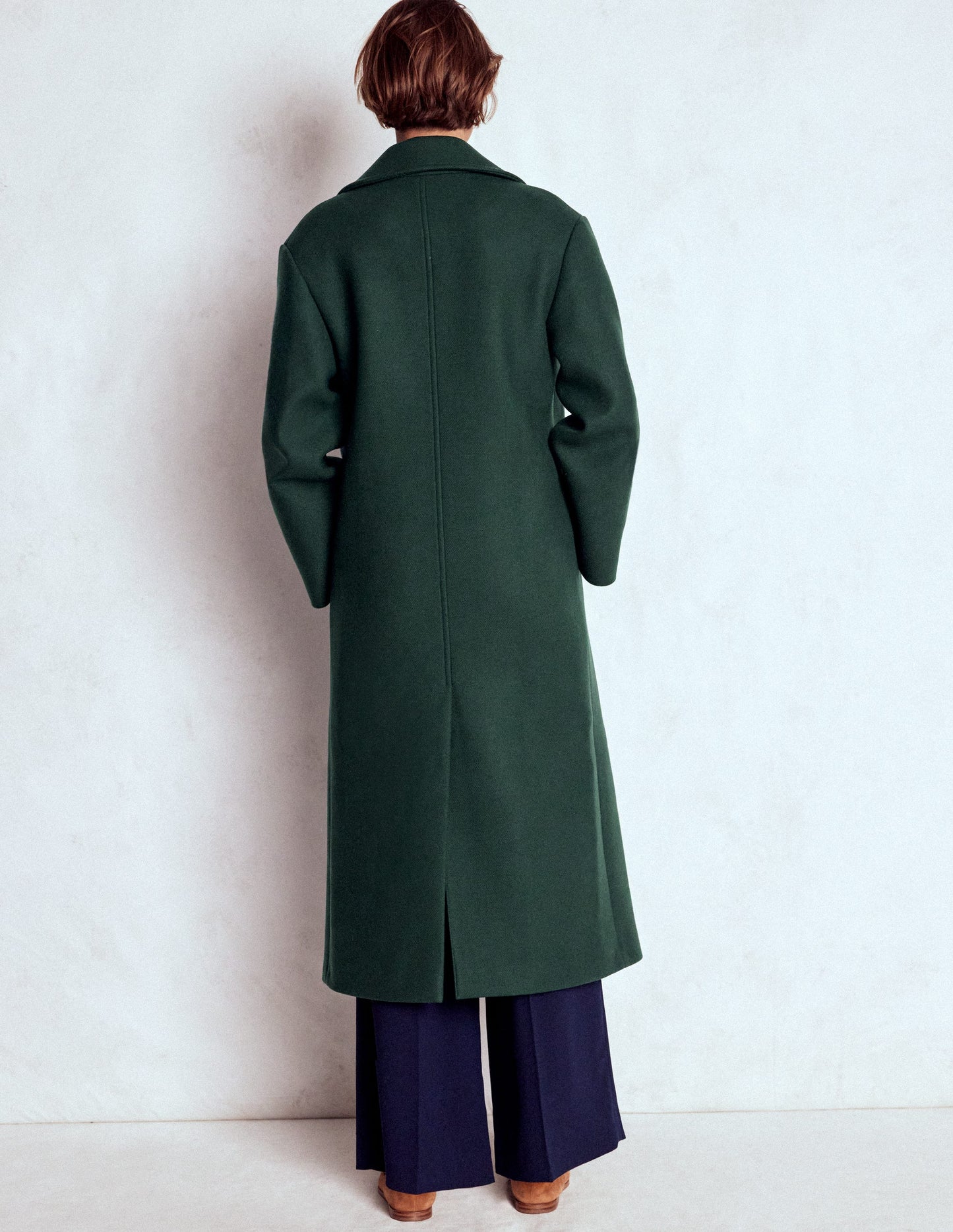 Cocoon Wool Coat-Emerald Night