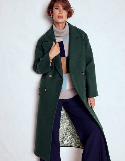 Cocoon Wool Coat-Emerald Night-5