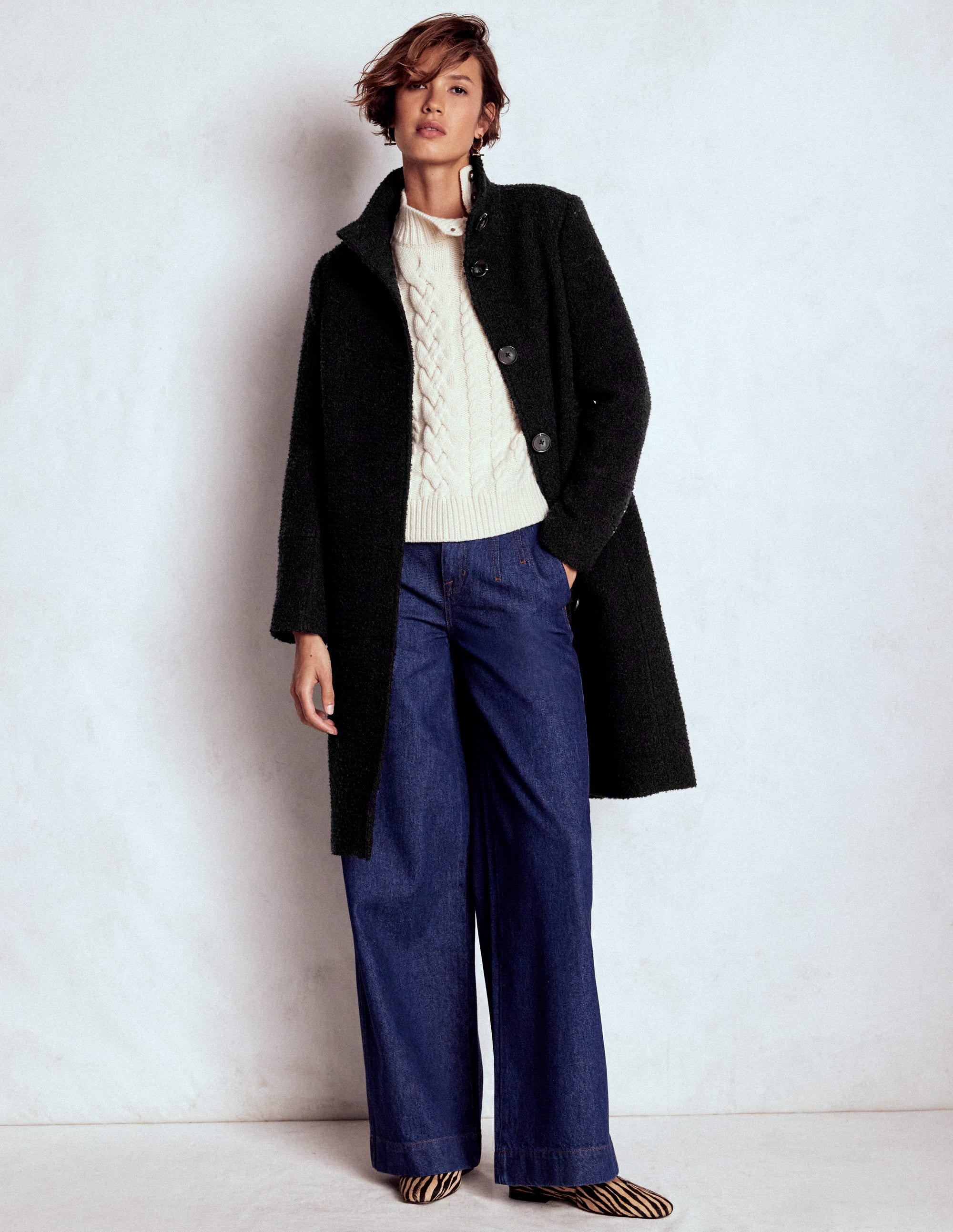 新品未使用【ENFOLD】FLAT-COLLAR COAT 36 ENFOLD NO-COLLAR COAT ▪︎ ENFOLD No Collar Coat, Black