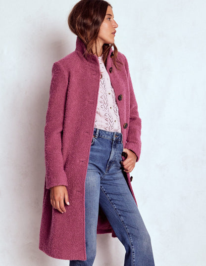 Funnel Neck Coat-Pink Heather-5