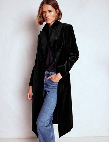 Fur Tipped Coat-Black-5